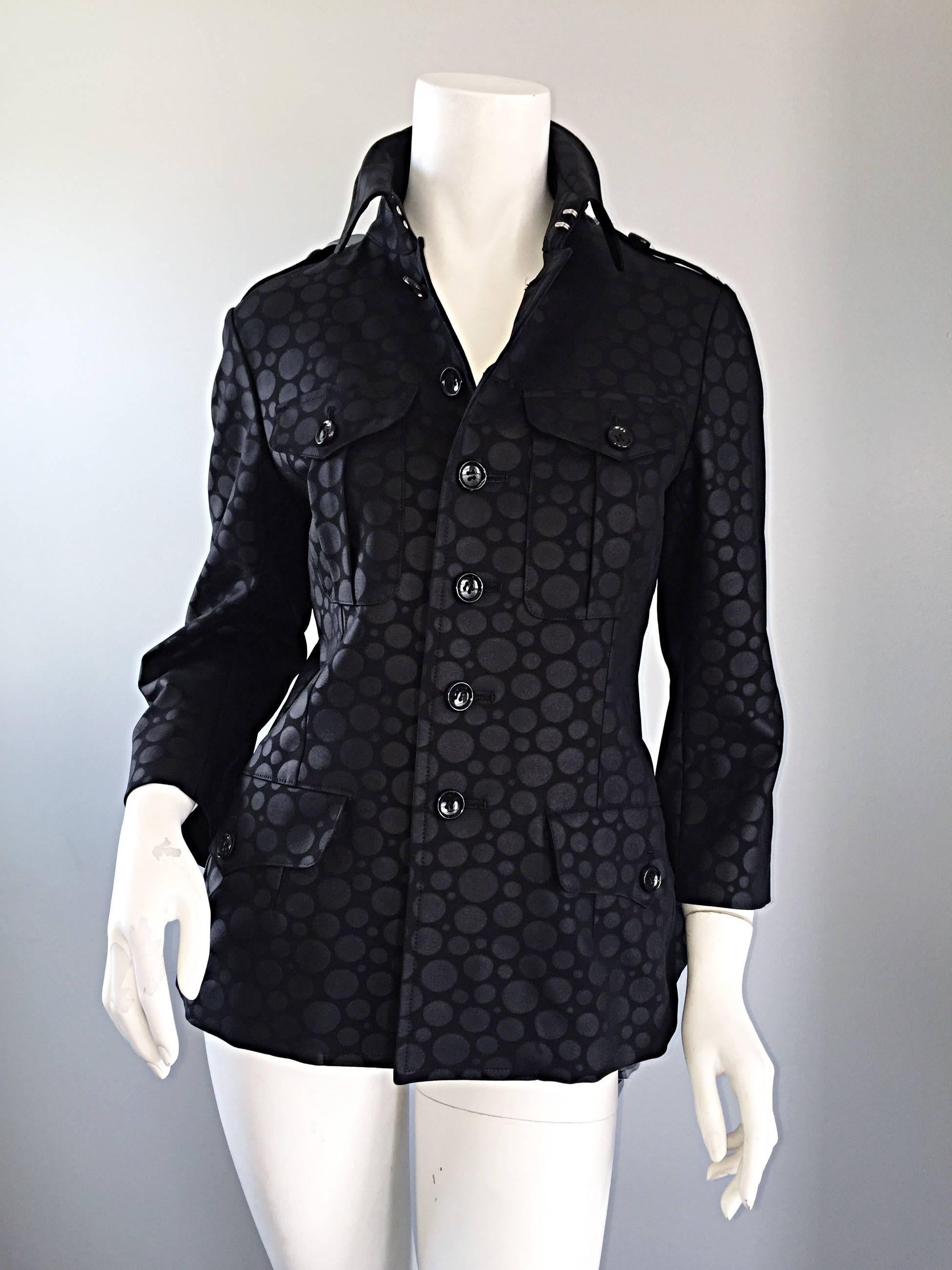 Rare Comme des Garçons Black Industrial Glamor Avant Garde Ruffle Blazer Jacket 3