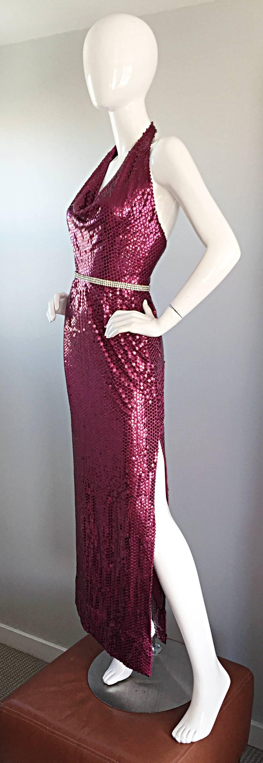 raspberry sequin dress