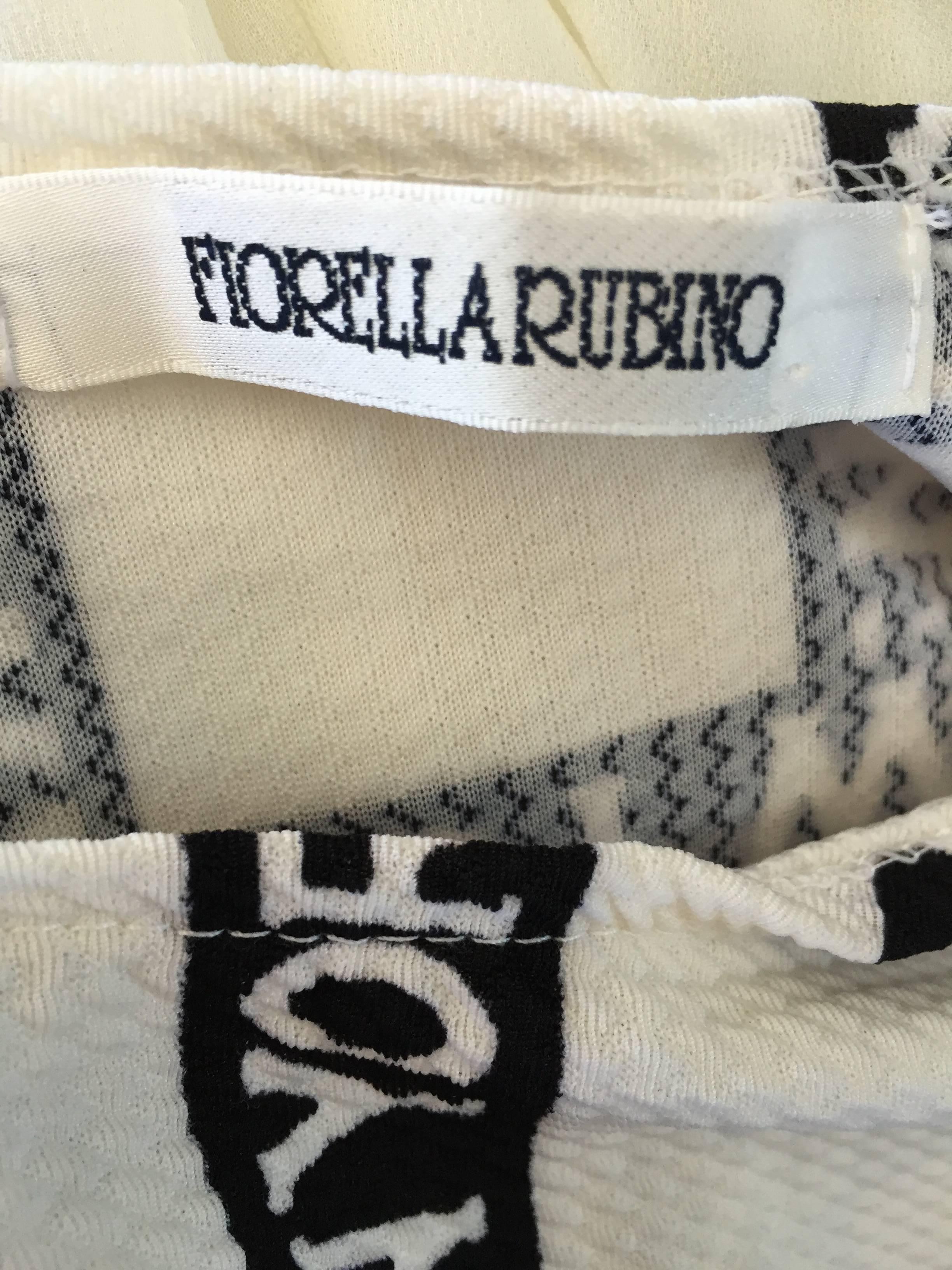 Fiorella Rubino 1990s New York Black and White Vintage 90s Skater Mini Dress For Sale 2