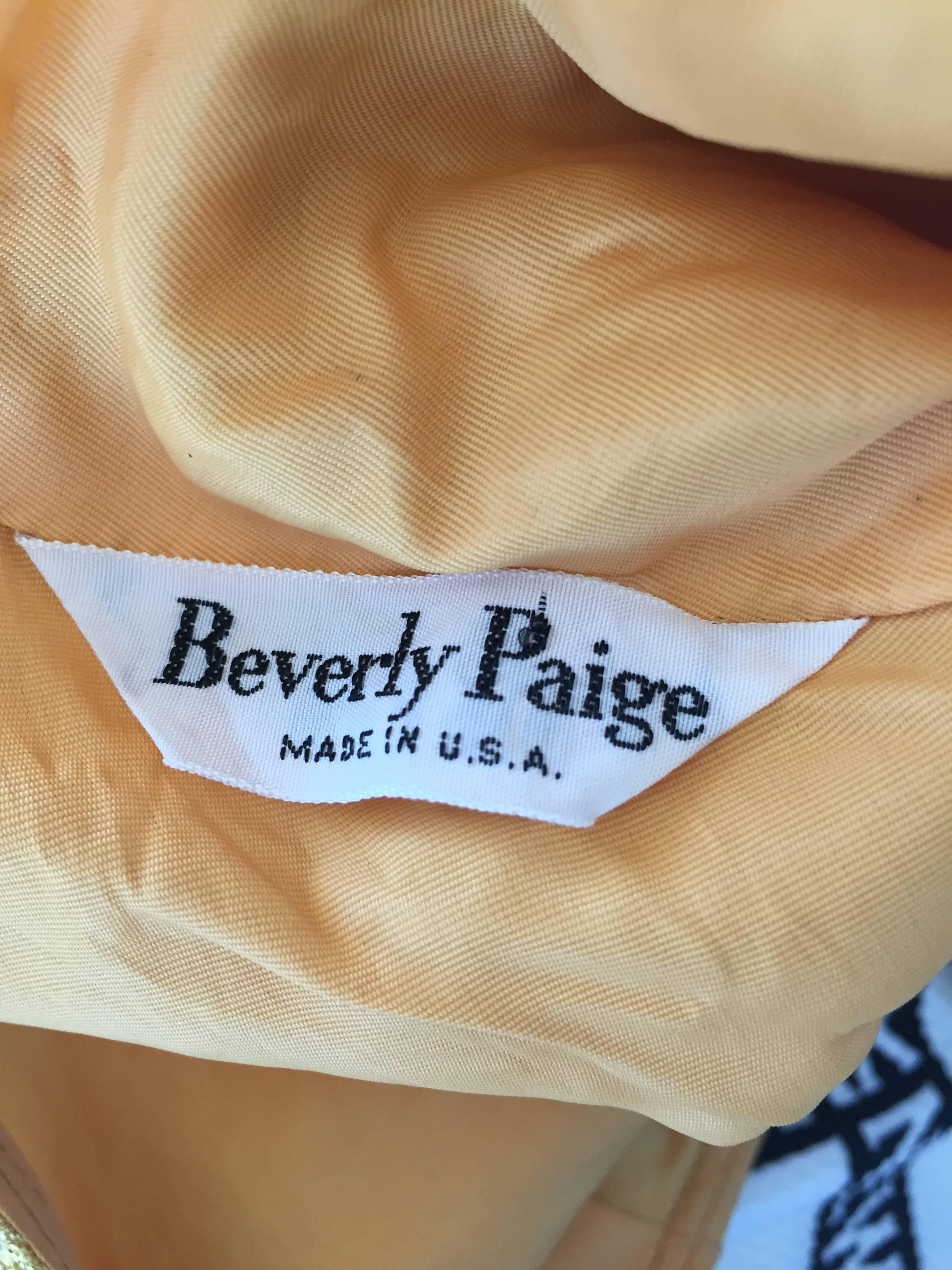 Incredible 1970s Beverly Paige Gold Metallic Asymmetrical Handkerchief Hem Skirt 5