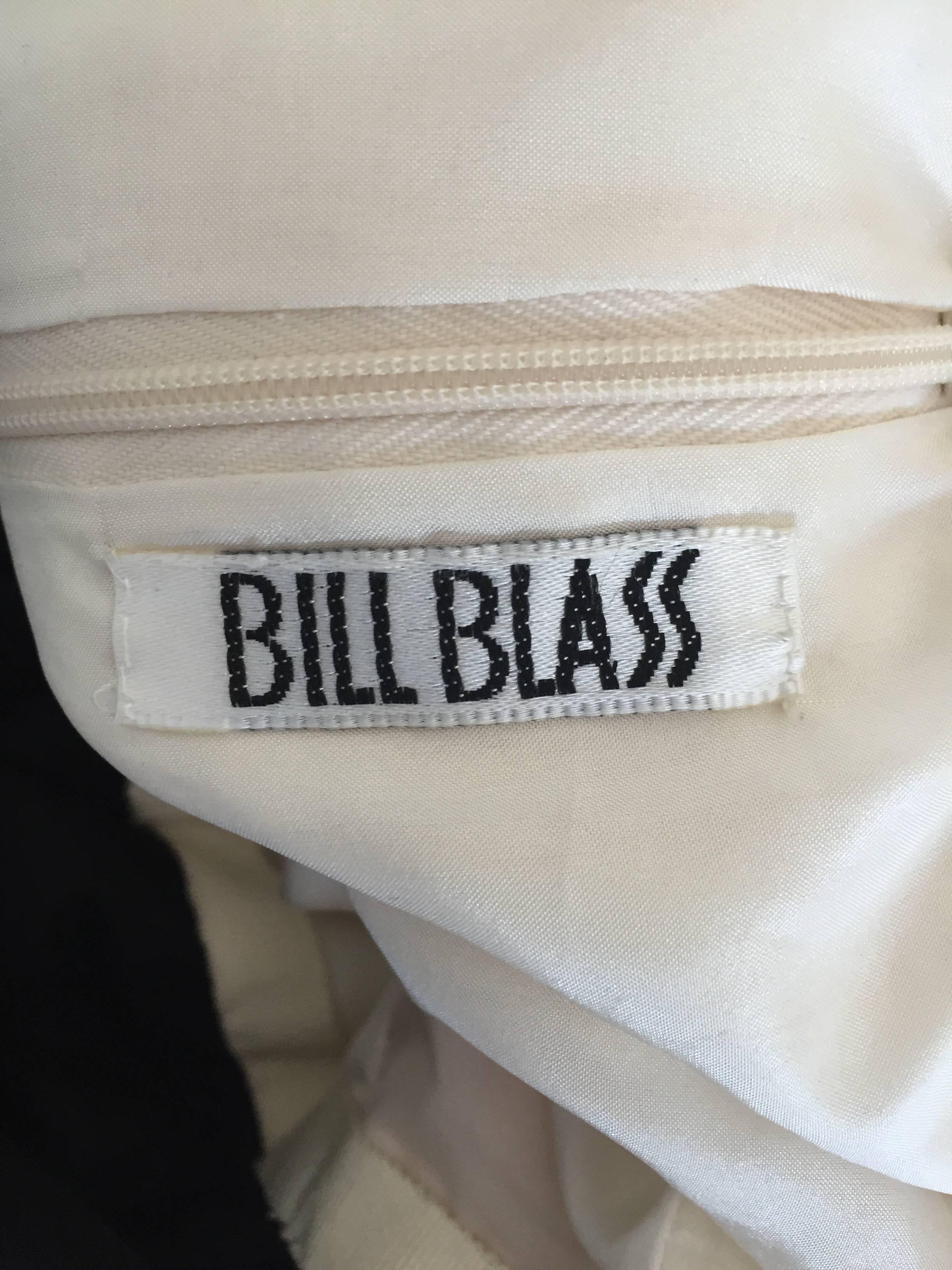 Vintage Bill Blass Black + Ivory Size 2 Sexy Open Back Halter Cocktail Dress 3