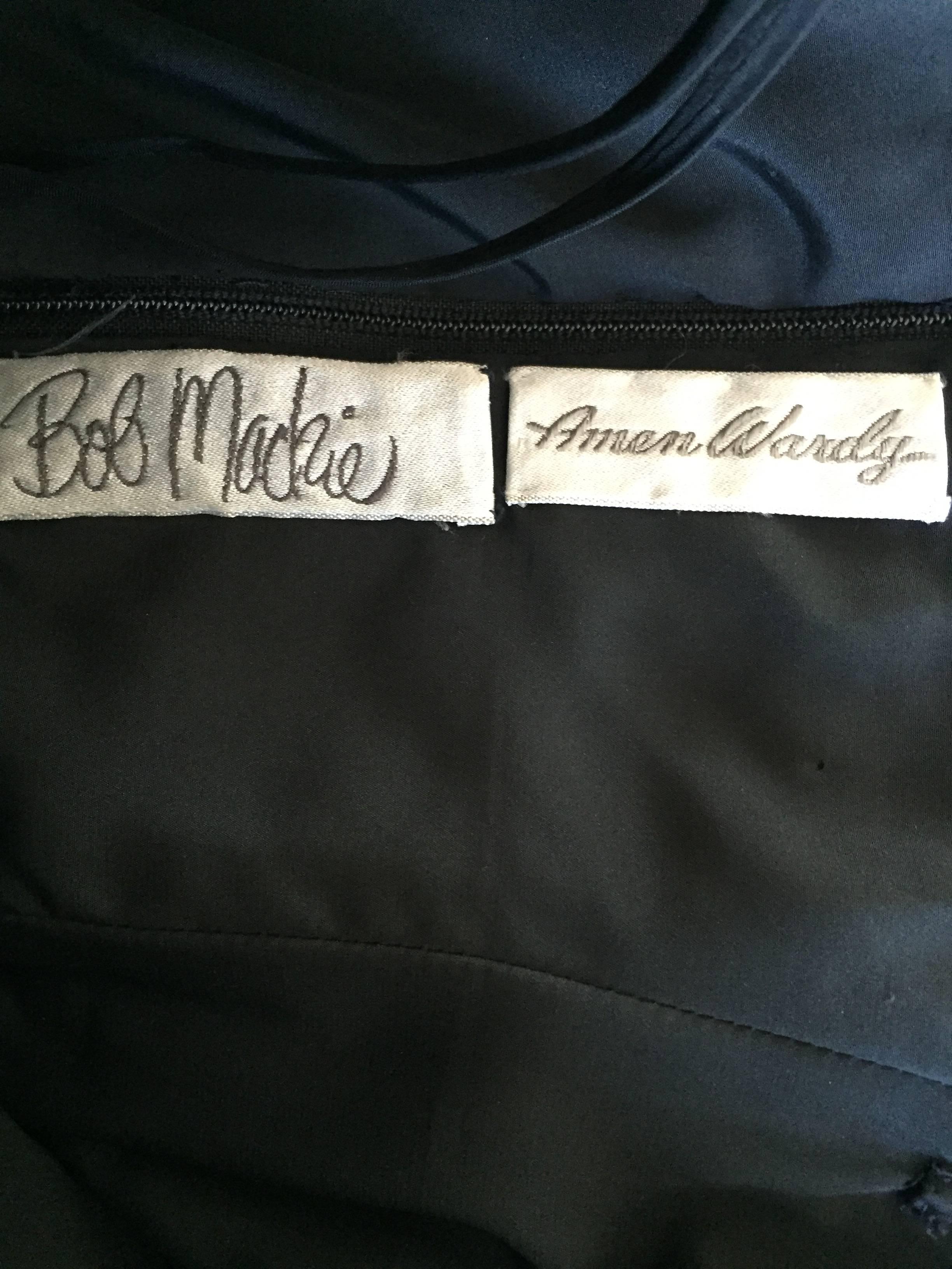 Wunderschönes griechisches Vintage Bob Mackie für Amen Wardy Kleid aus schwarzem Jersey mit Strass im Angebot 4