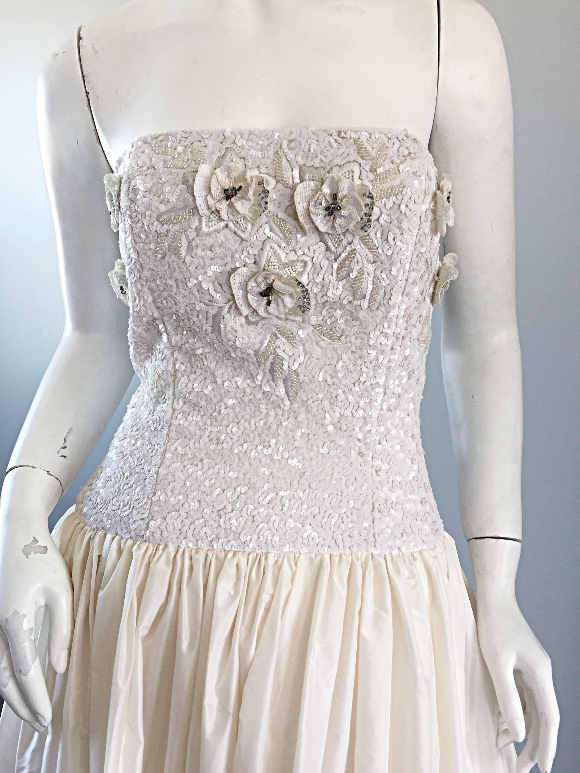 vintage white evening gown