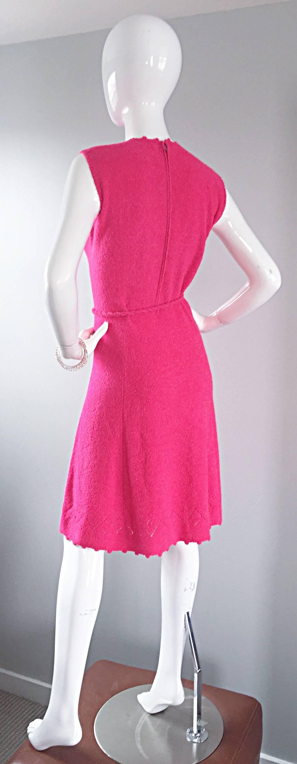 hot pink crochet dress
