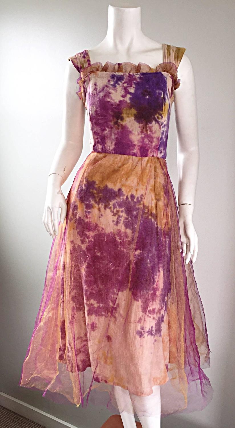 Amazing 1970s Vintage Tie Dye Bohemian Hippie Cotton 70s 