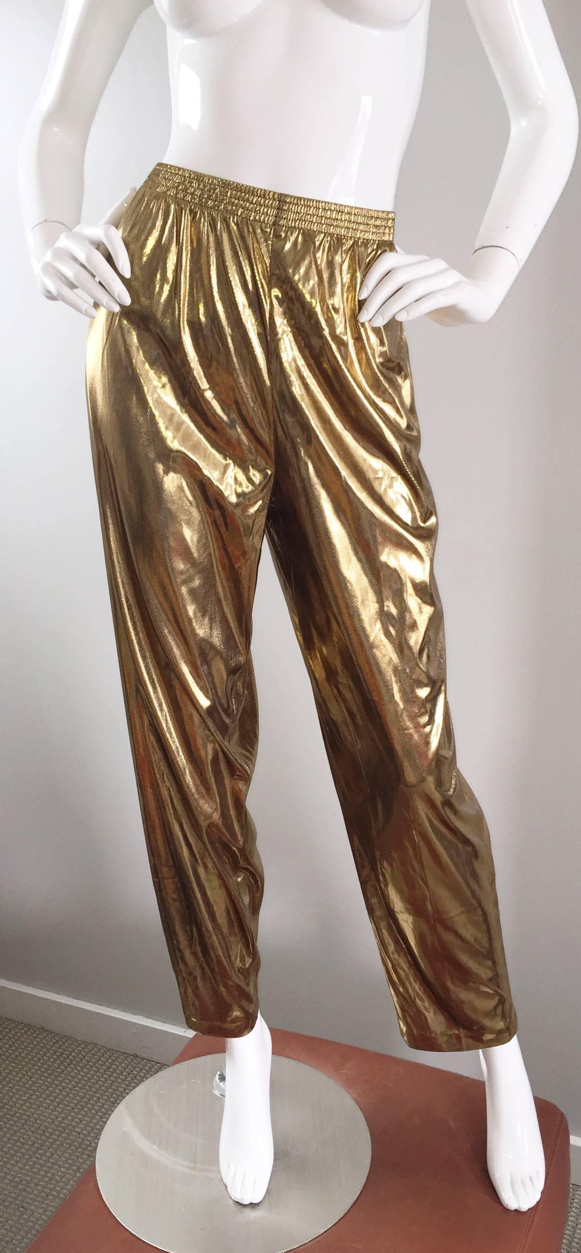 gold vintage pants