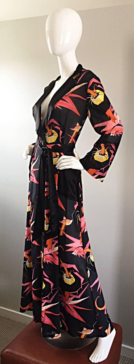 Agent Provocateur Black Japanese Style Dressing Gown Dress Silk Kimono
