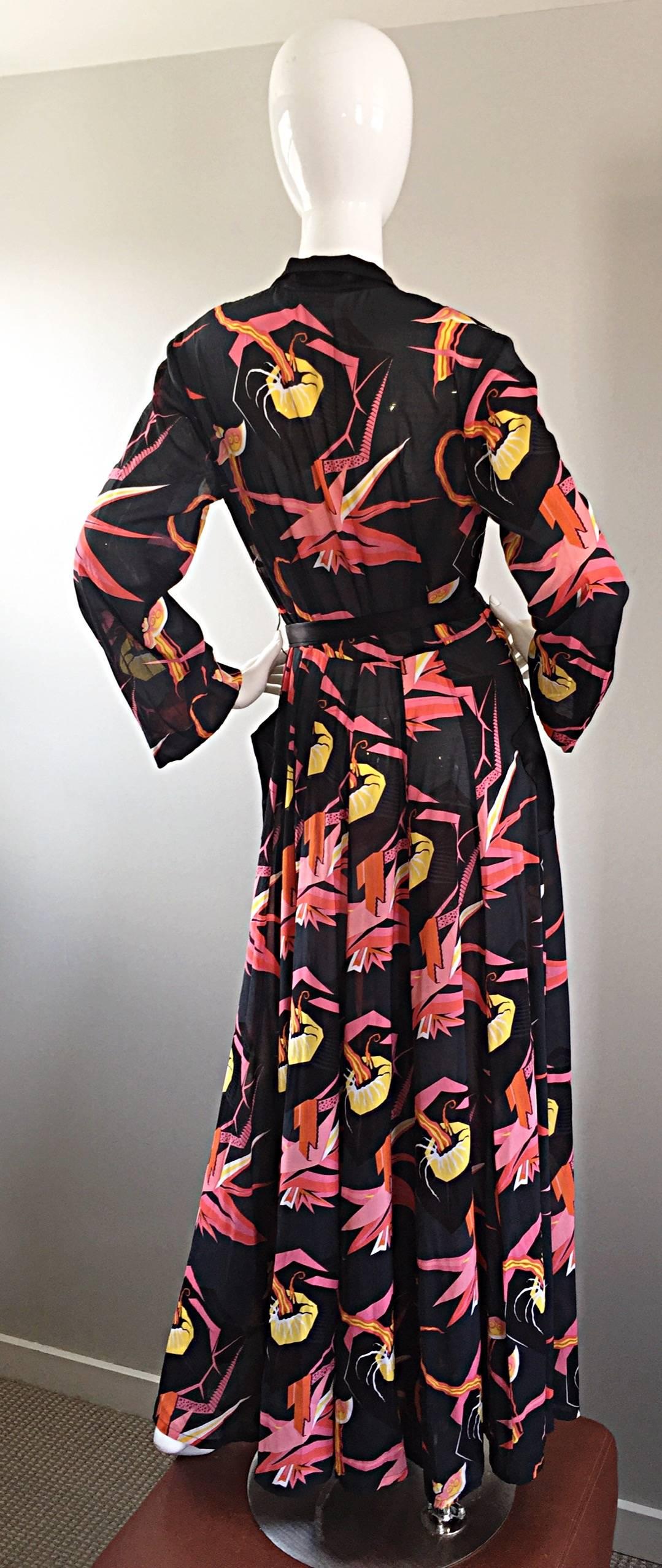 Agent Provocateur Black Japanese Style Dressing Gown Dress Silk Kimono Robe 1