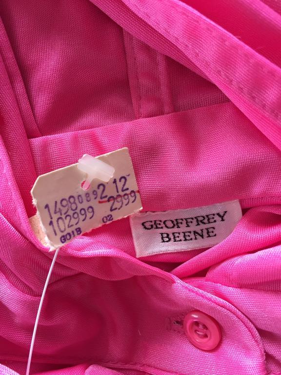 Geoffrey Beene Vintage Pink Hooded Caftan Long Sleeve Maxi Dress 6
