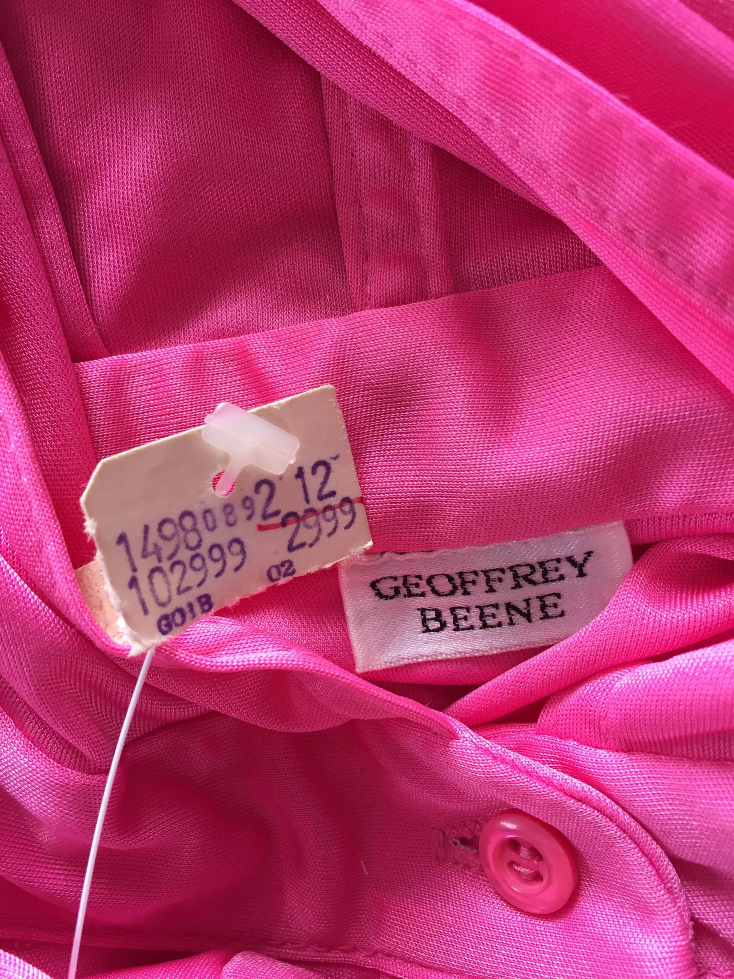 Geoffrey Beene Vintage Pink Hooded Caftan Long Sleeve Maxi Dress 4