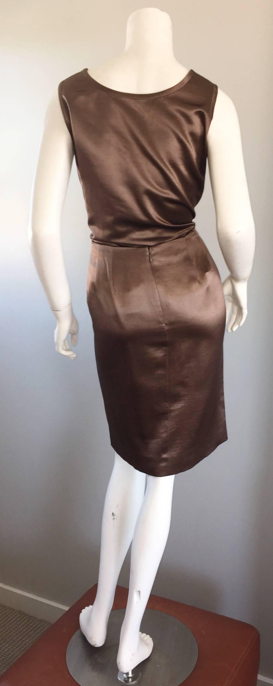 Geoffrey Beene Vintage 3 Piece Skirt + Blouse + Jacket Brown & Slate Gray Set 1