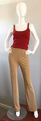 Fendi by Karl Lagerfeld 1990s Vintage Gold Metallic Flared Leg High Waist Pants