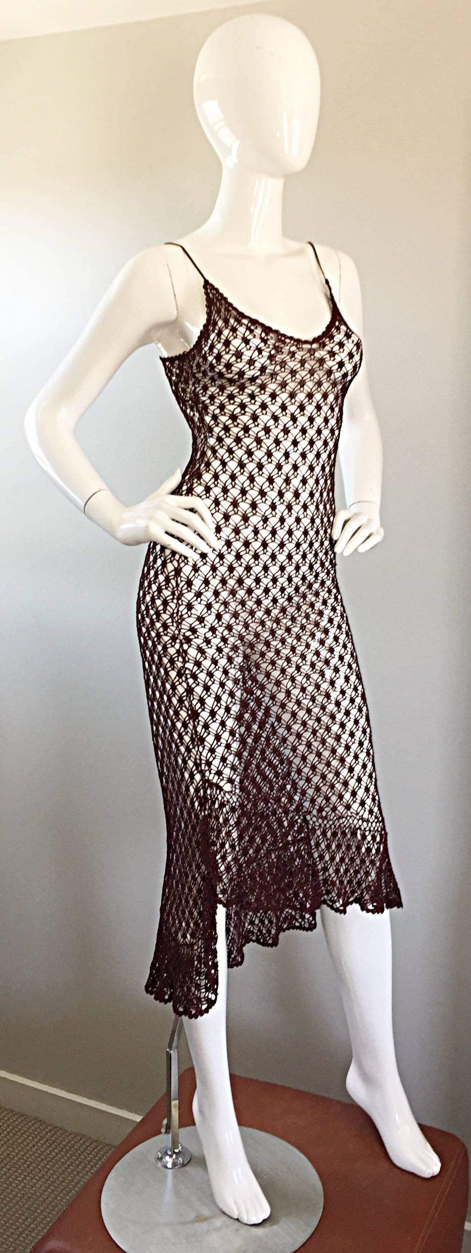 70s crochet dress
