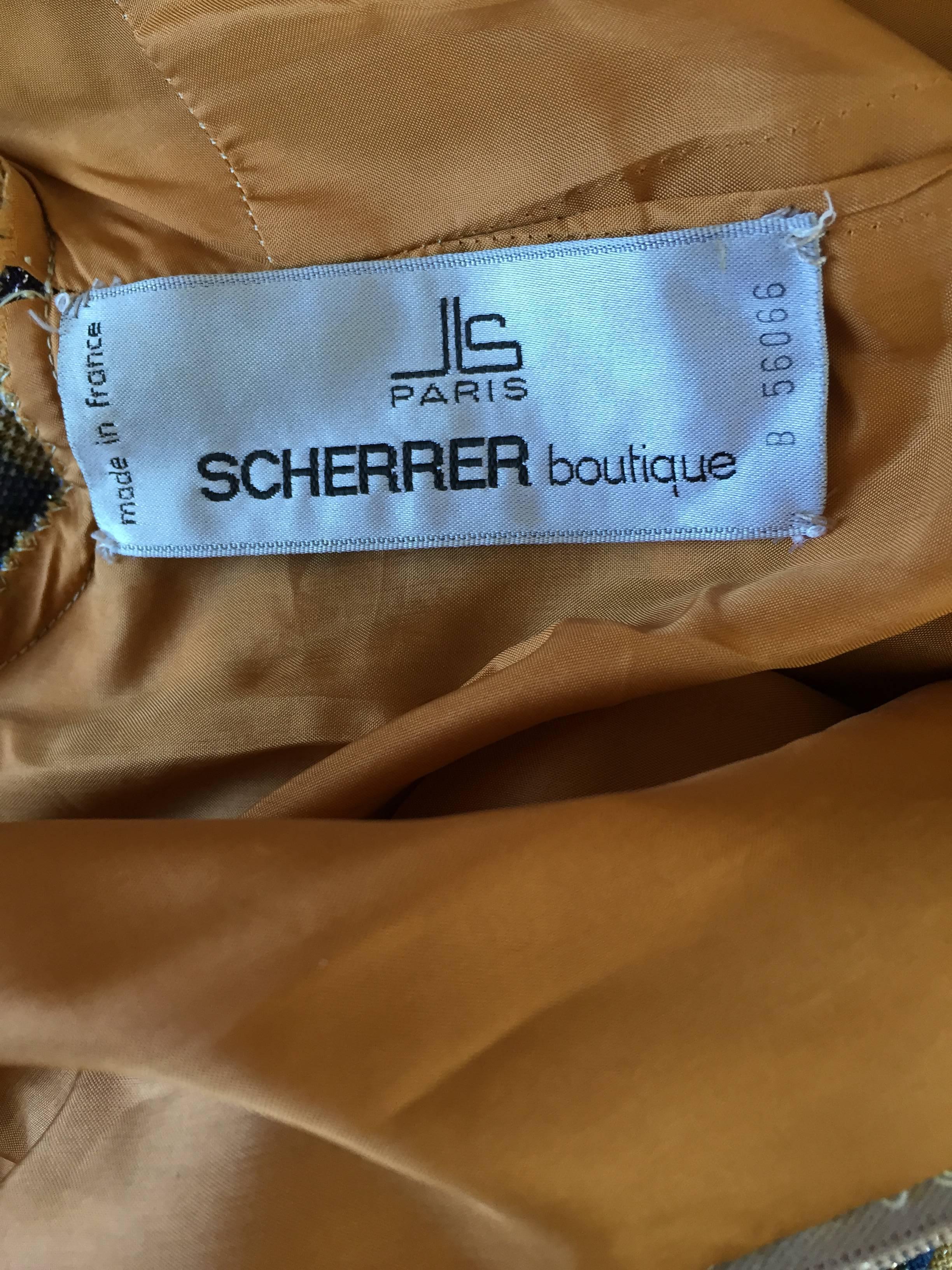 1960s Jean Louis Scherrer Haute Couture Number Gold Silk Lurex Vintage 60s Dress 5
