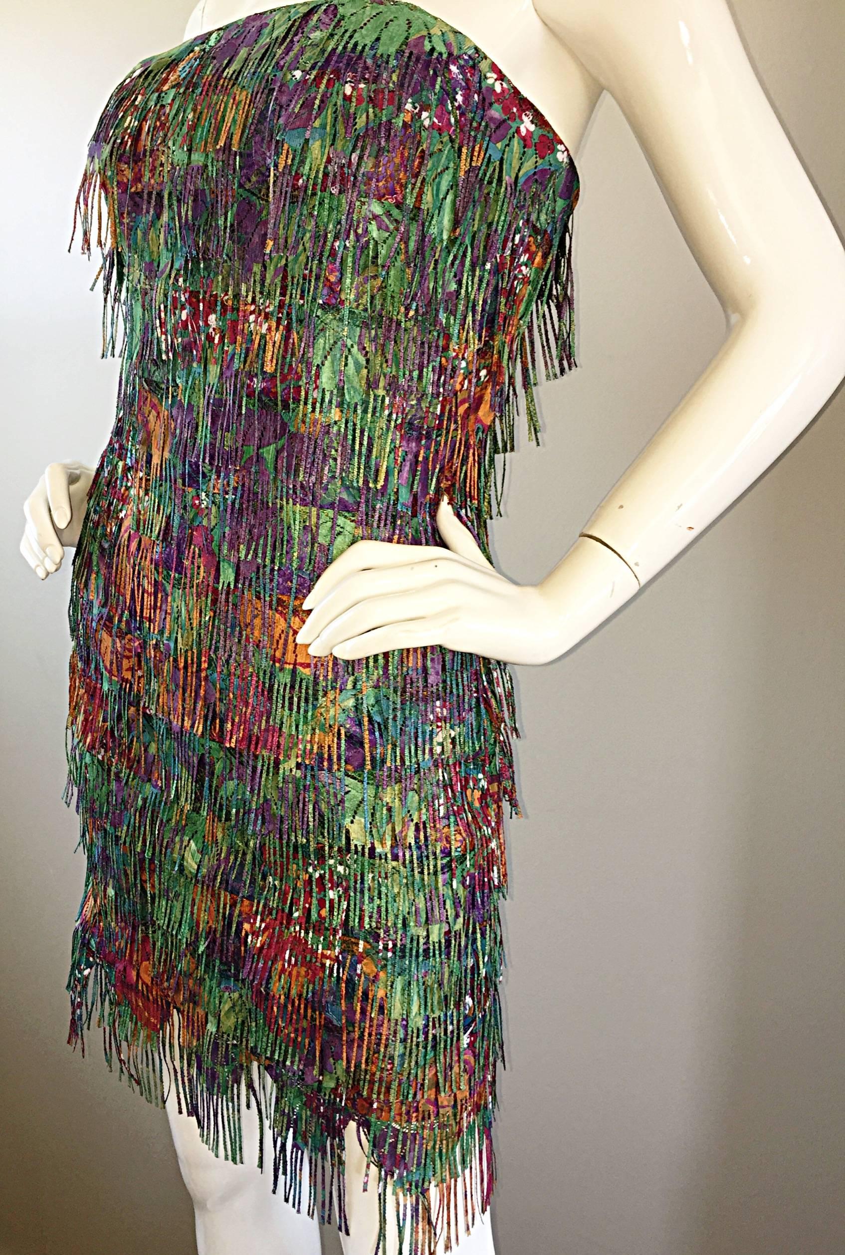 colorful fringe dress