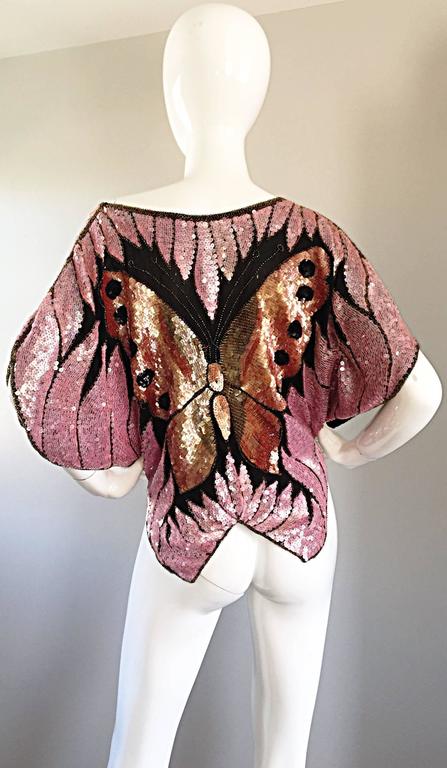 Vintage Silk Butterfly Top