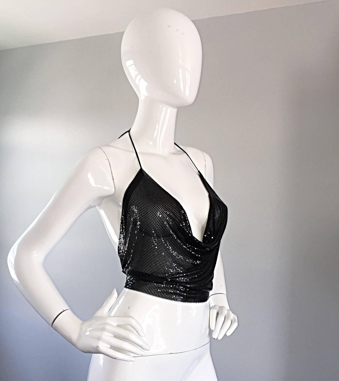 metal chain halter top