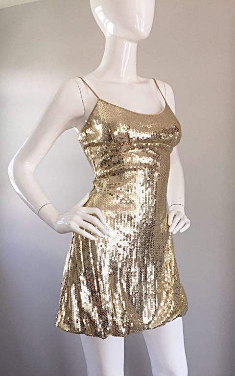Sexy 1990s Vintage Gold Sequin 90s Mini Babydoll Dress Size XS - Small at  1stDibs | 90s glitter dress, 90's sequin dress, babydoll dress 1990s