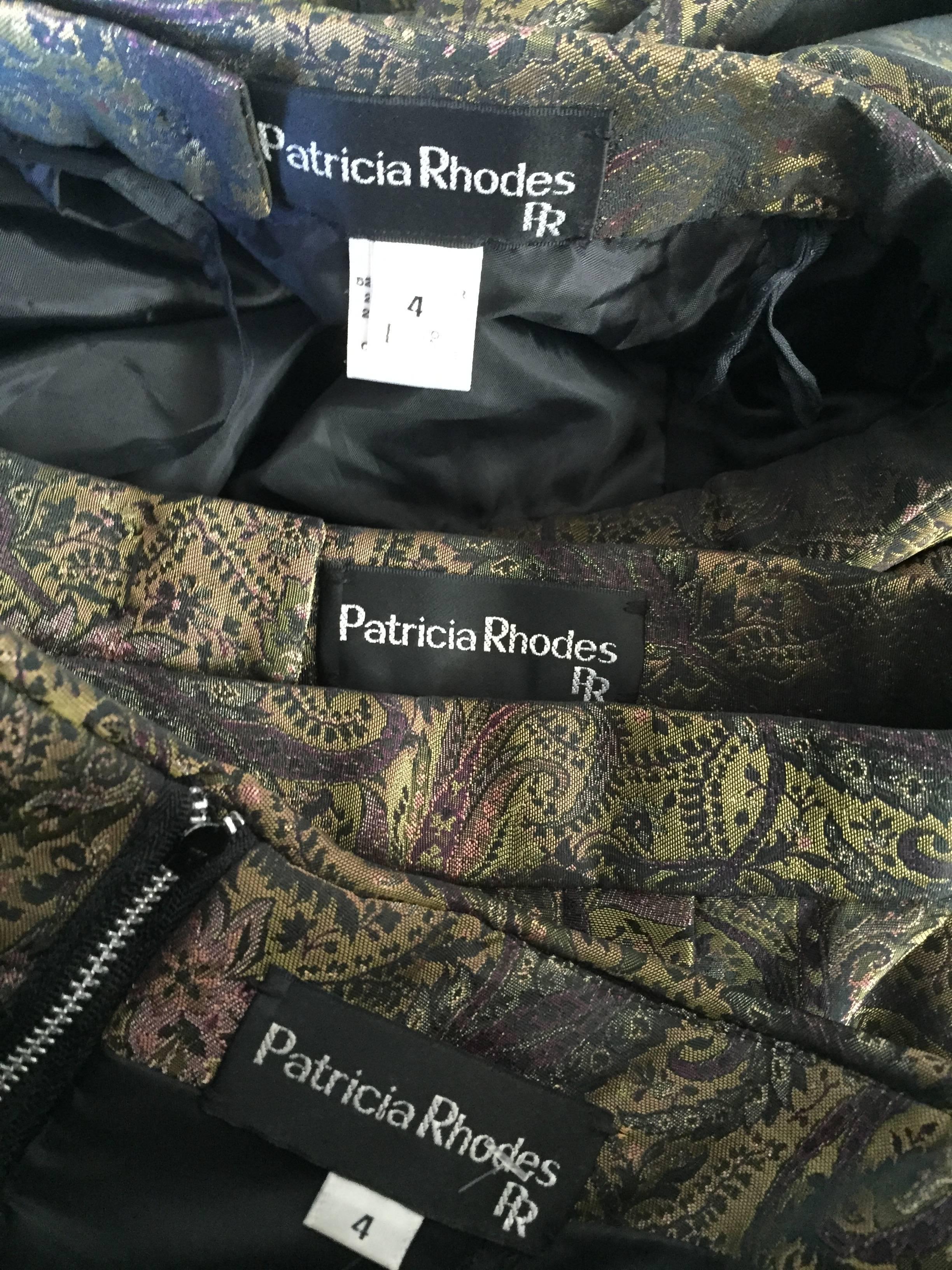 Amazing Vintage Patricia Rhodes 3 Piece Bustle Paisley Victorian Gown Ensemble For Sale 2