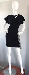 Holly's Harp Vintage Avant Garde Black and White Silk Jersey Cut Out Mini Dress