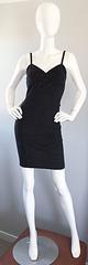 1990s Michael Kors Vintage Charcoal Grey Bodycon Early 90s Italian Mini Dress 6