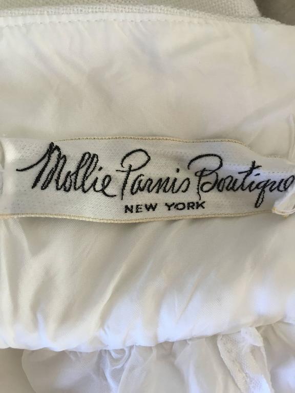 Mollie Parnis Vintage 1970s White Linen 70s Halter Neck Boho Maxi Dress ...