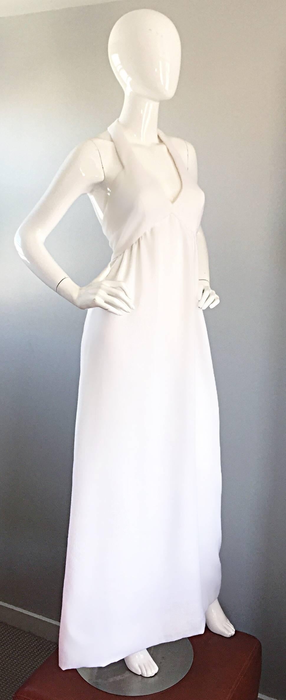 white linen halter dress