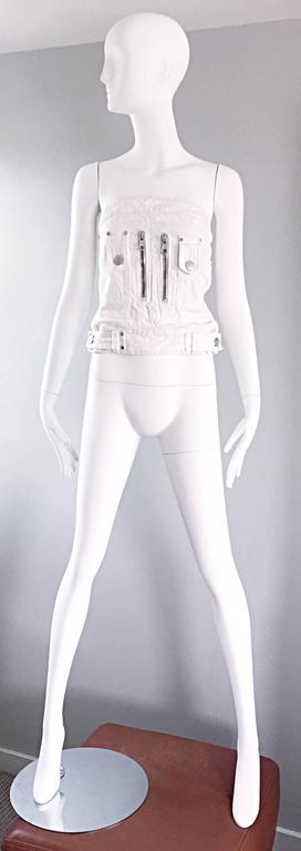 Downtown Pulse Strapless Bustier White