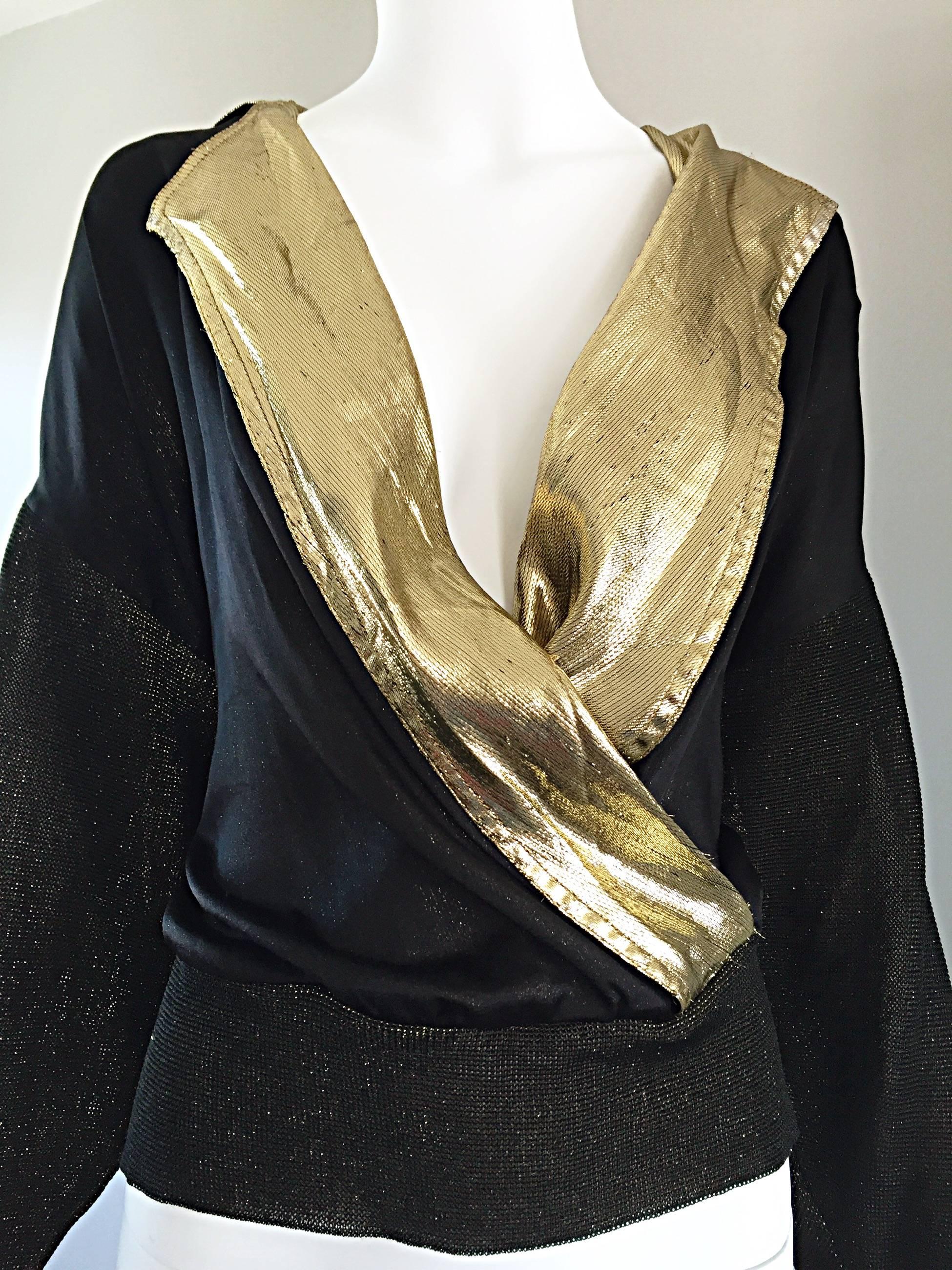 gold lame blouse