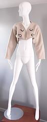 Geoffrey Beene Vintage Ivory Virgin Wool Cropped Bolero Jacket Avant Garde