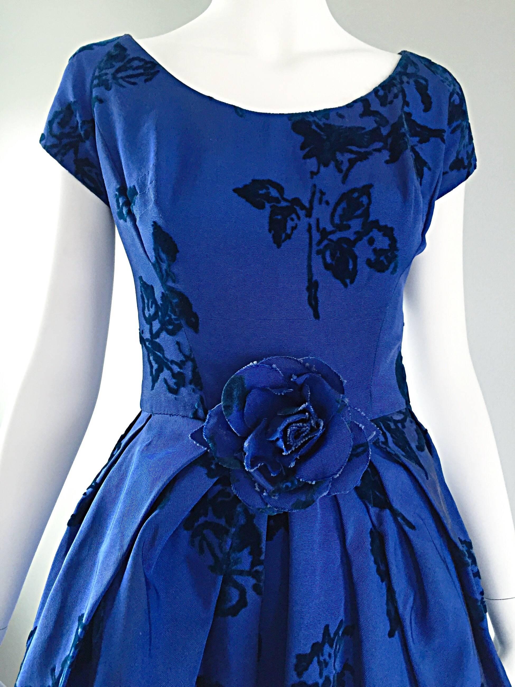 royal blue silk dress