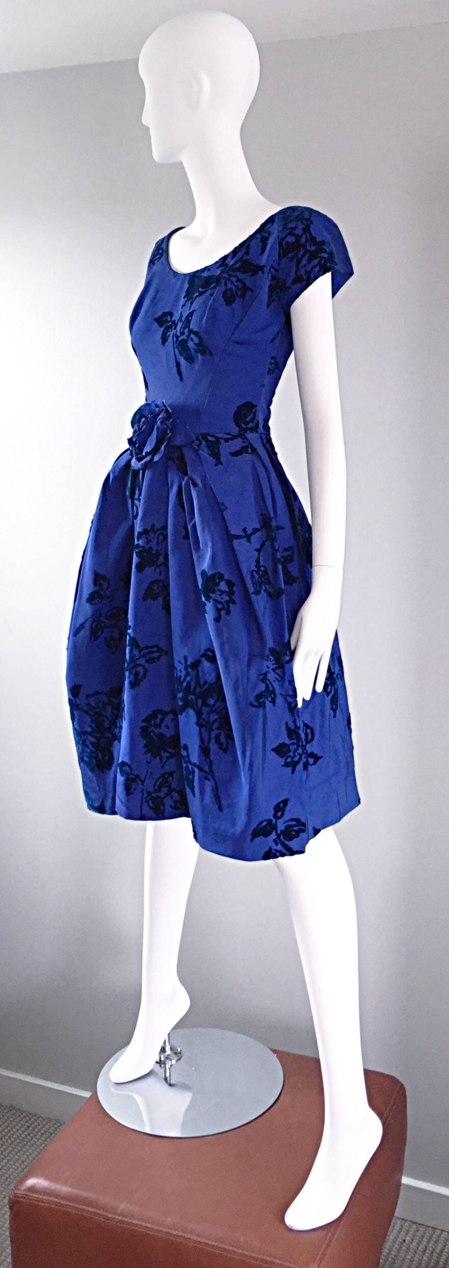 royal blue vintage dress