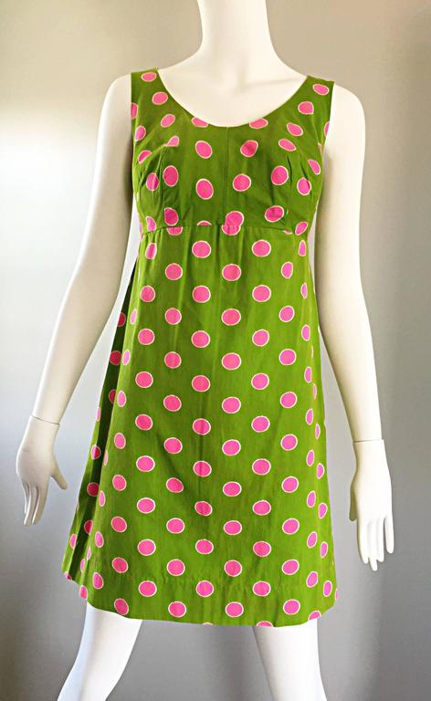lime green polka dot dress