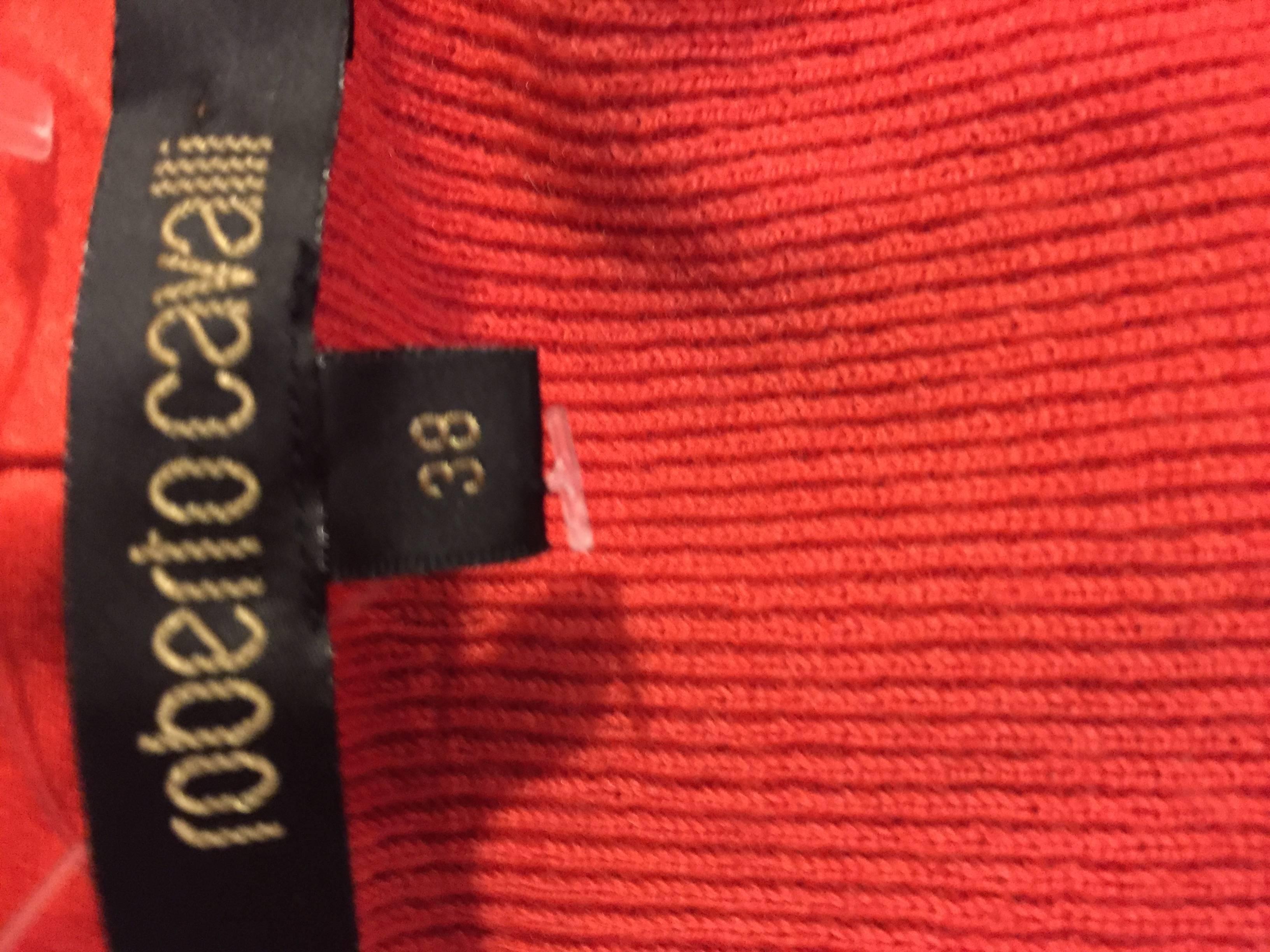 Roberto Cavalli 1990s Burnt Orange Rhinestone + Beaded Vintage Knit ...