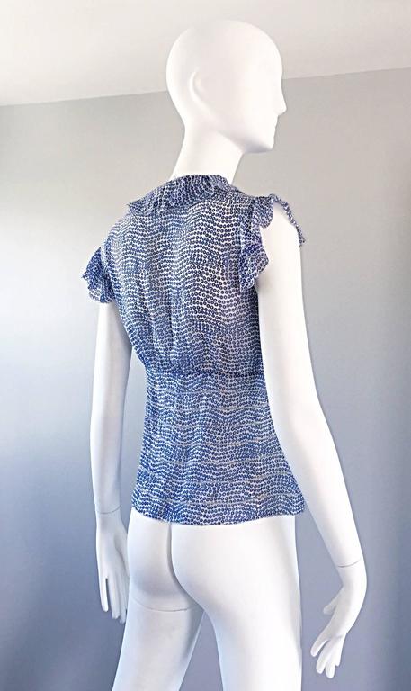 Oscar De La Renta Sheer Sequin Blouse