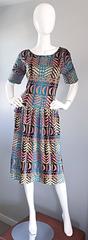 Vesna Bricelj Vintage 1990s Italian Artist Made Boho Abstract Tee Shirt Dress