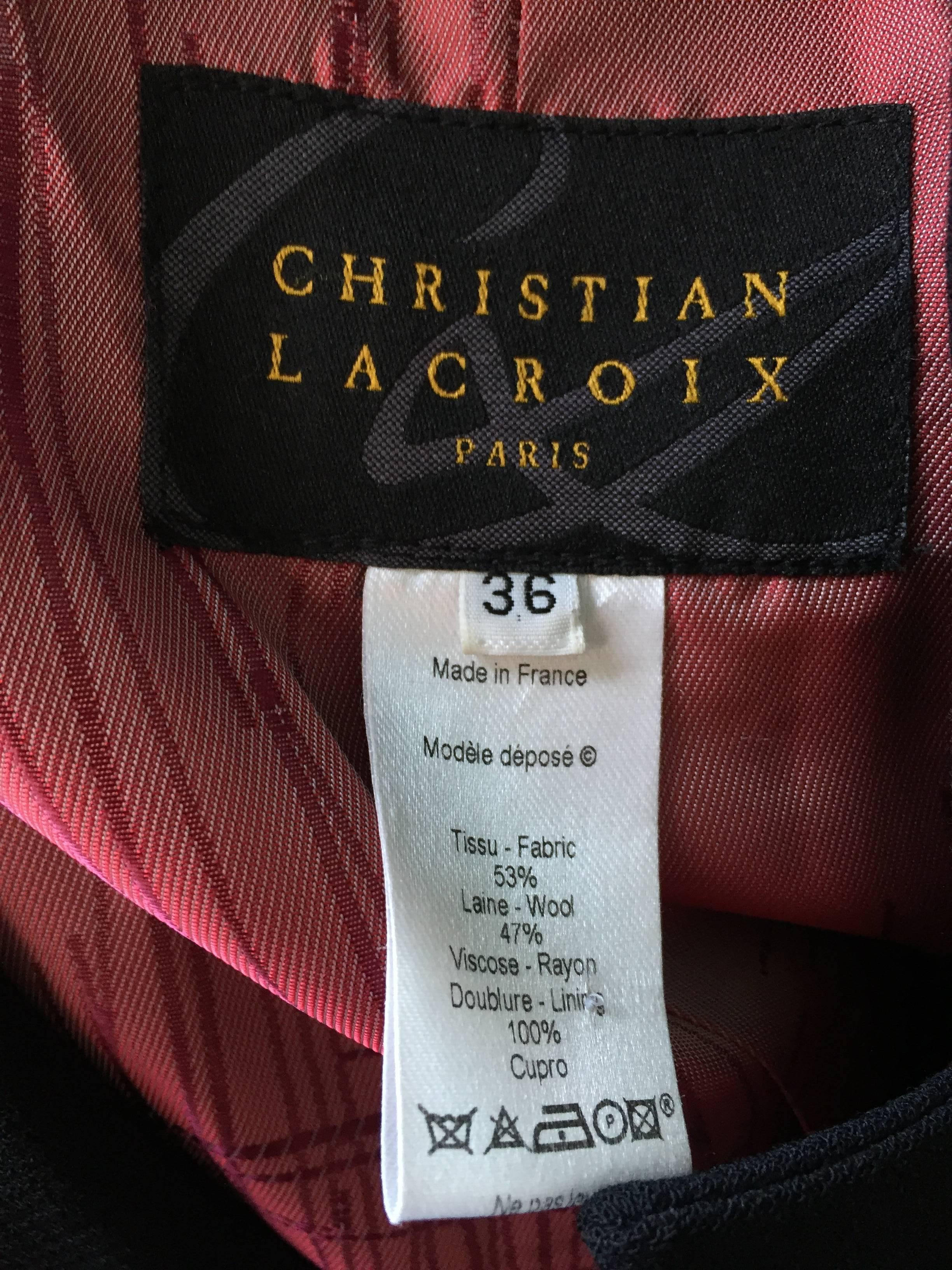 Spectaculaire costume vintage Christian Lacroix Le Smoking Pantalon en lézard noir perlé en vente 5