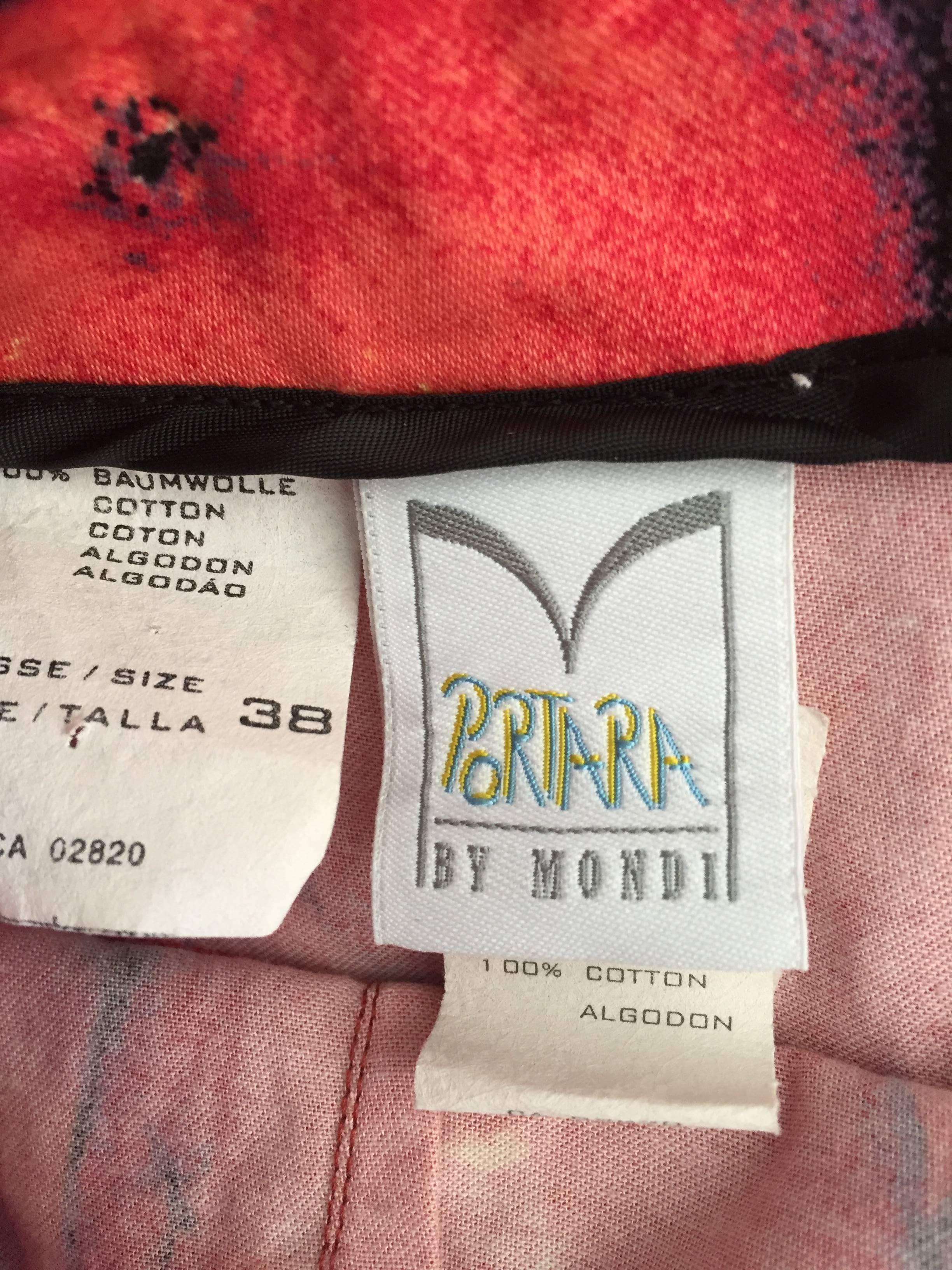 Amazing Vintage Mondi Novelty ' Oranges ' 3 - D Print High Waisted 1990s Skirt For Sale 4