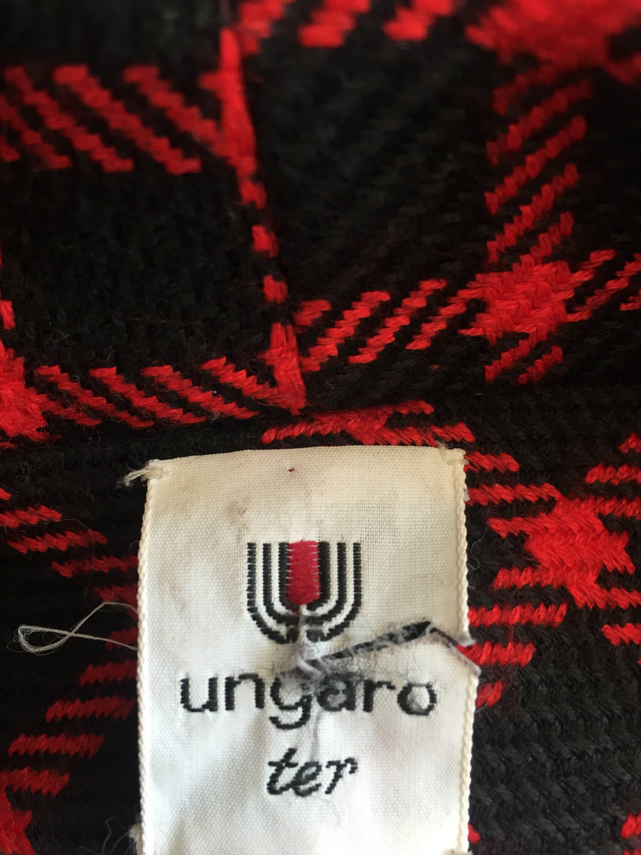 Emanuel Ungaro Vintage 1980s does 1940s Red and Black Plaid Wasp Waist Jacket 8 4