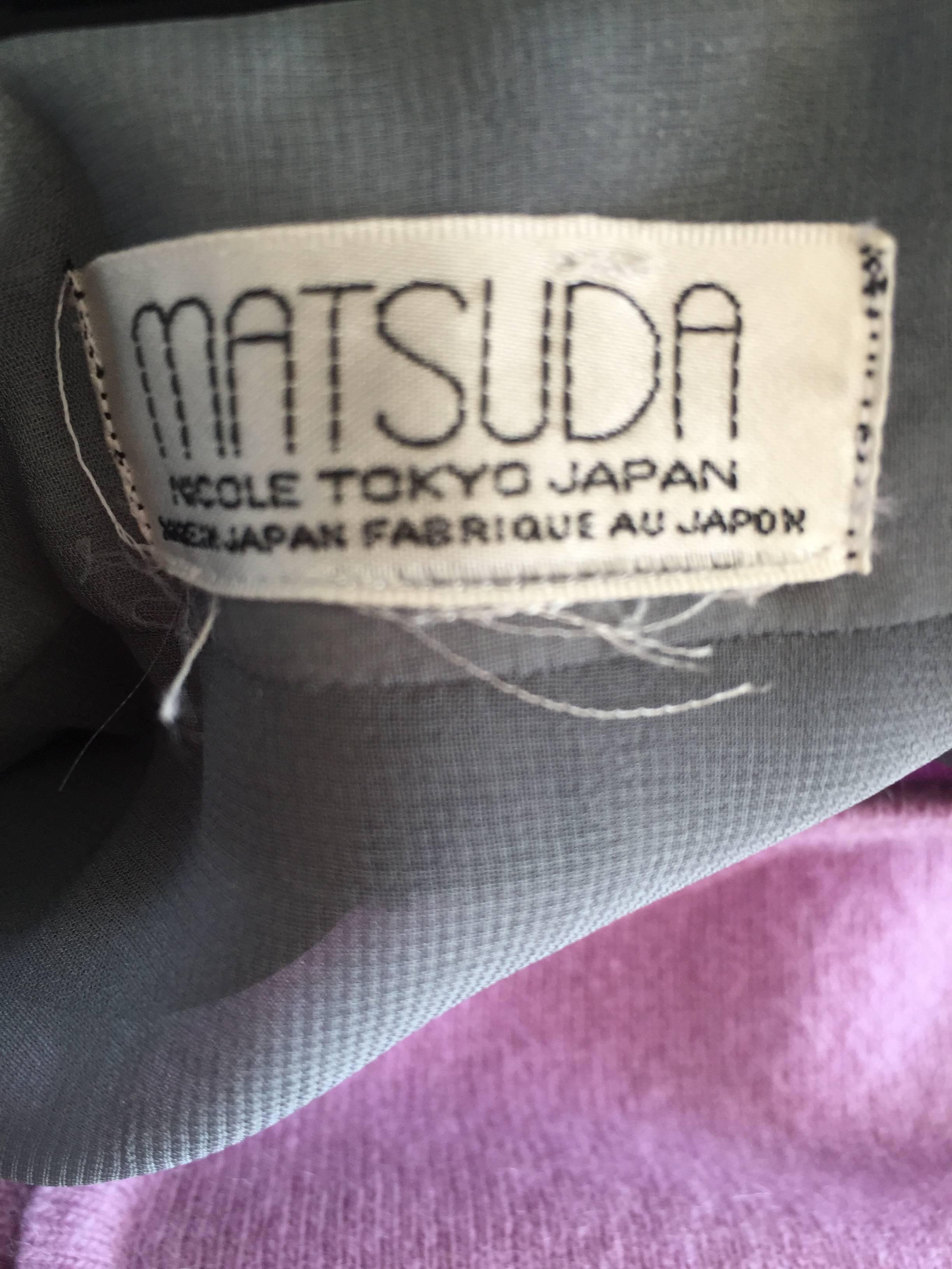 Vintage Matsuda Black and Grey Chiffon Polka Dot Chiffon Avant Garde 90s Jacket  For Sale 4