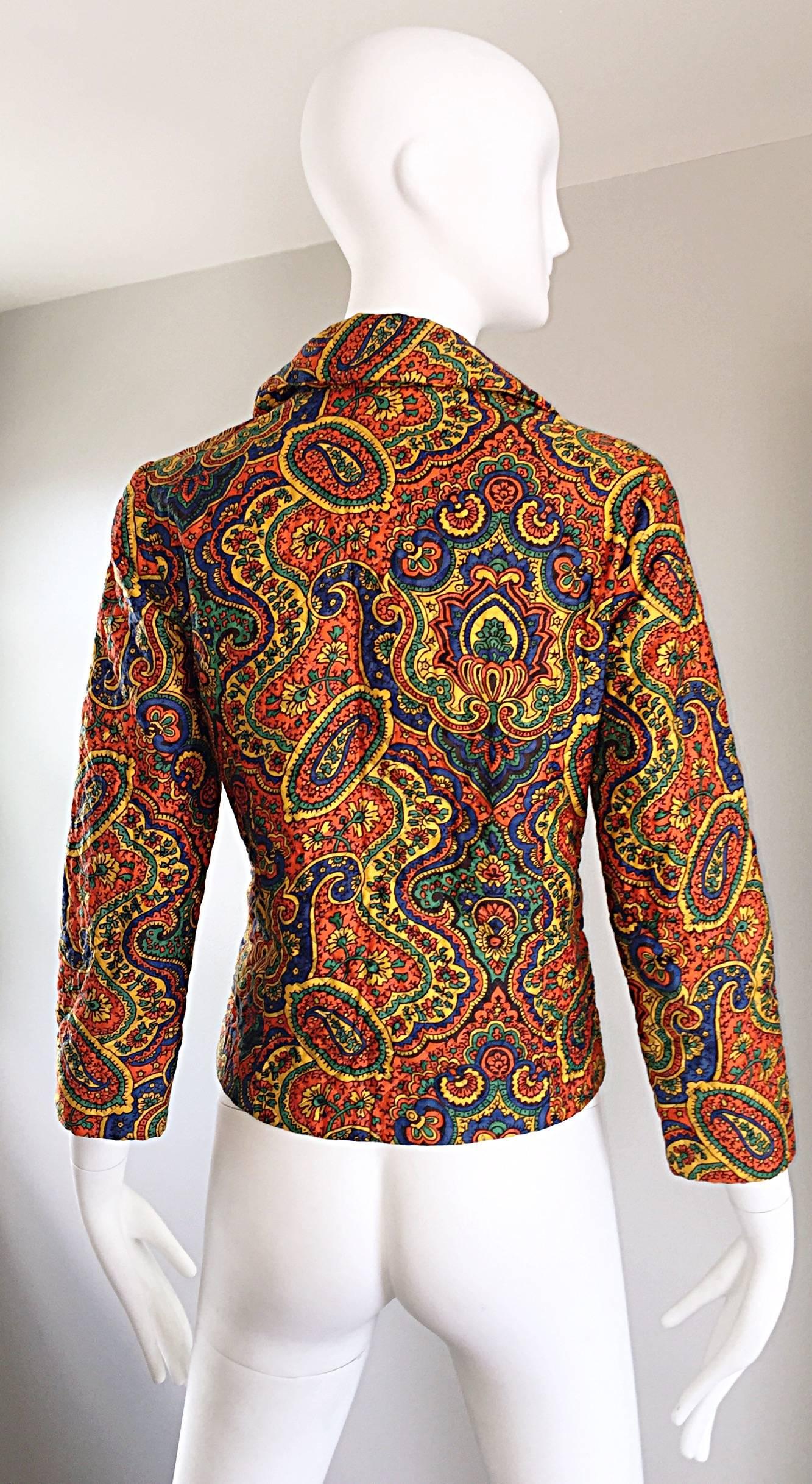 Rare Vintage Wippette 1960s Mod Paisley Cotton Quilted Psychedelic ...