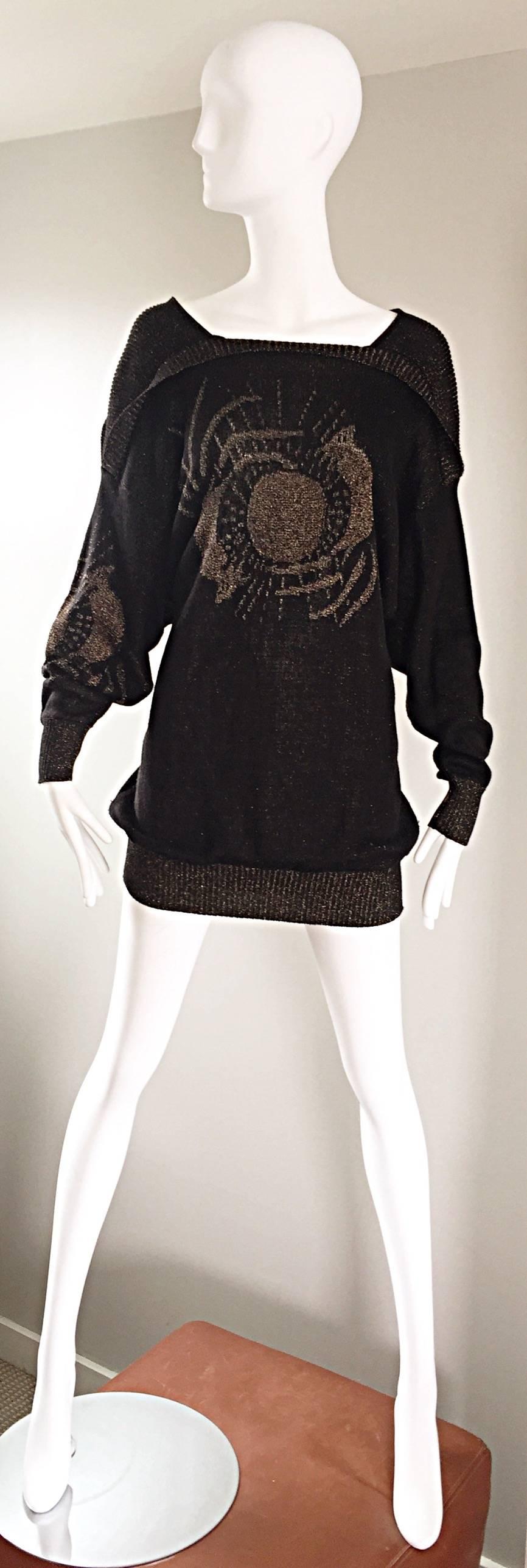 Ted Lapidus Haute Couture Vintage ' Circle of Life ' Mini Sweater Dress / Tunic 4