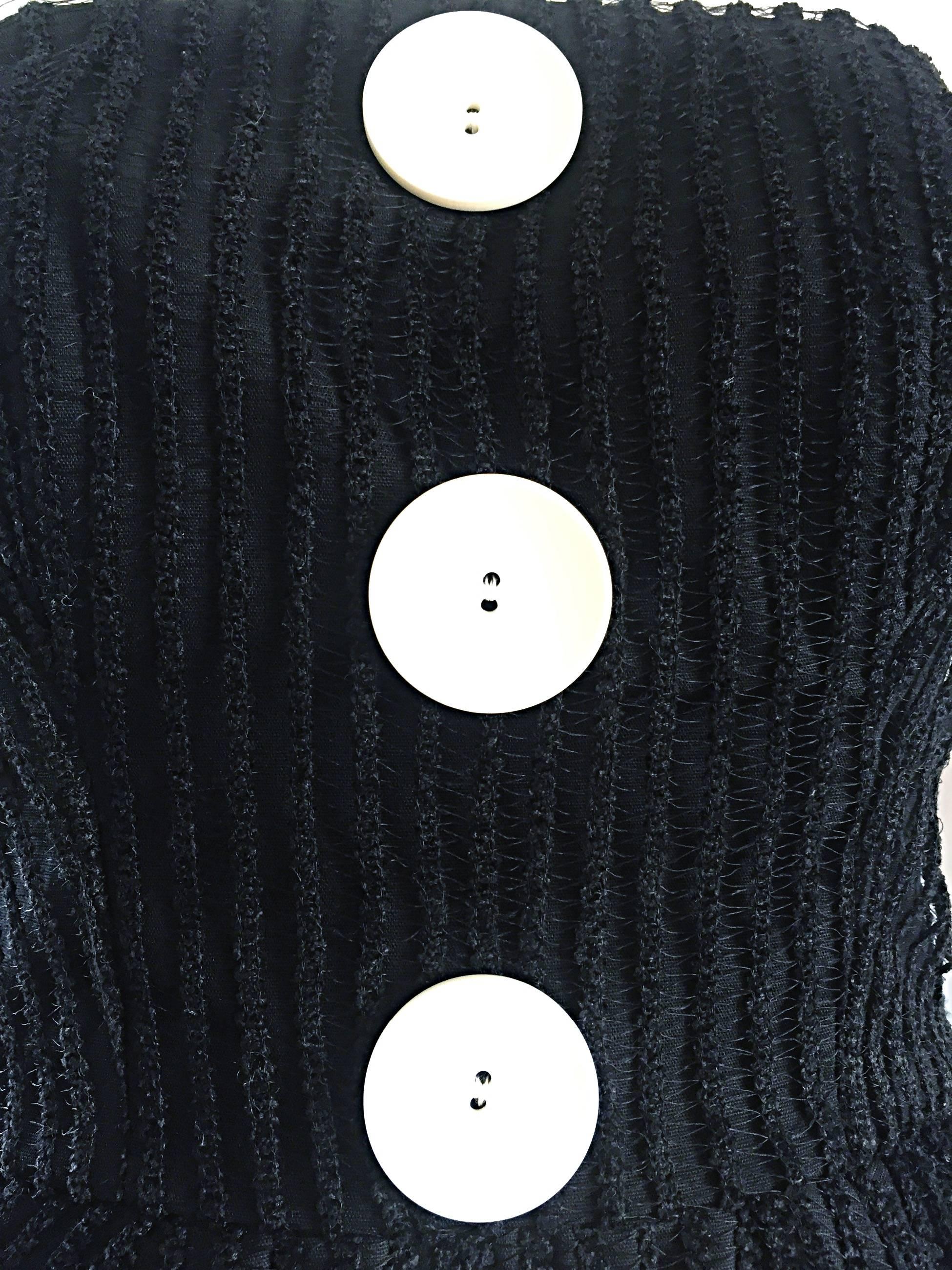 Christian Lacroix - Robe boutonnée vintage ajustée et évasée noire et blanche  Excellent état - En vente à San Diego, CA