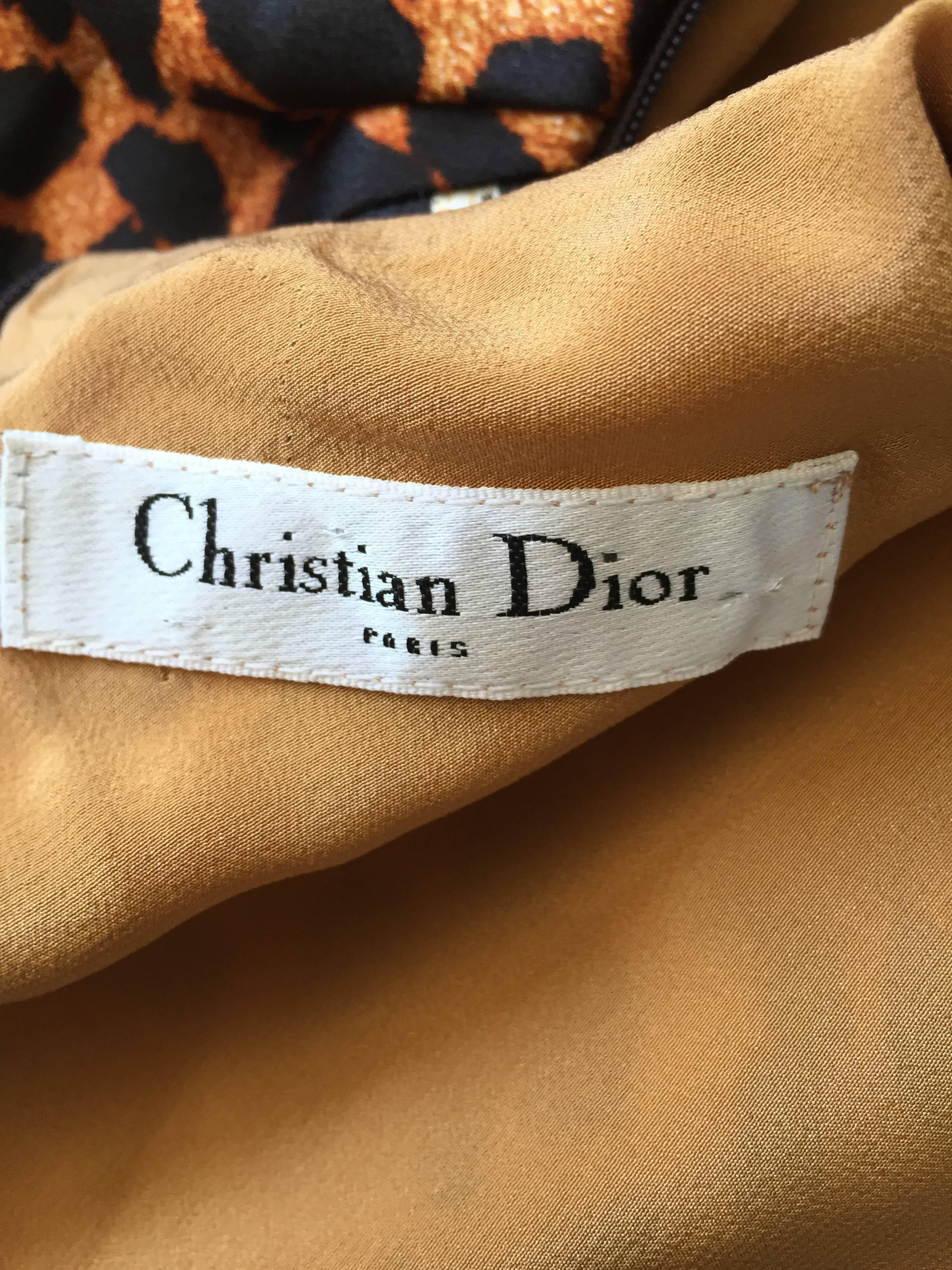 Christian Dior Size 10 by John Galliano Spring 2008 Leopard Print Silk Dress 4