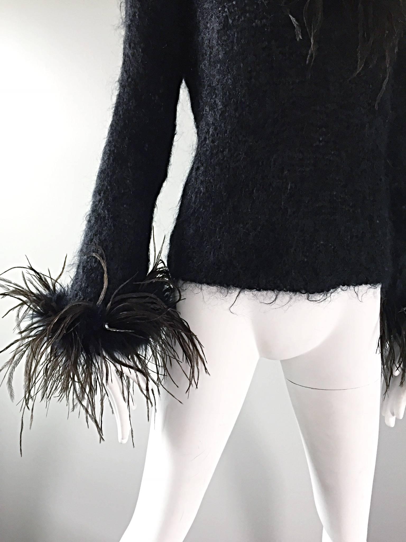 ostrich feather sweater