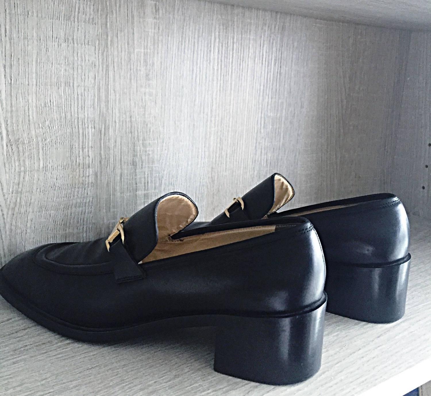 gucci stacked heel loafer