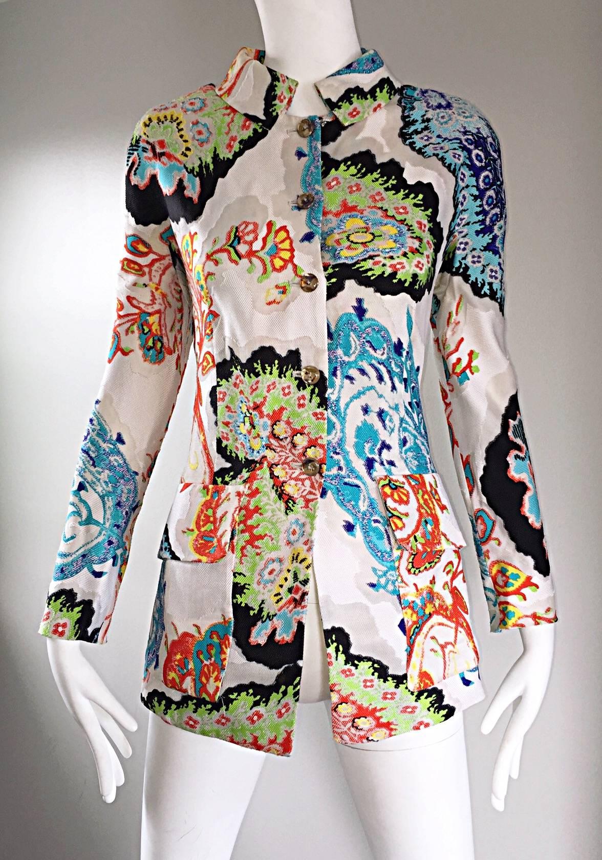 Christian Lacroix Vintage Embroidered Amazing Colorful 1990s 90s Jacket Blazer  In Excellent Condition In San Diego, CA