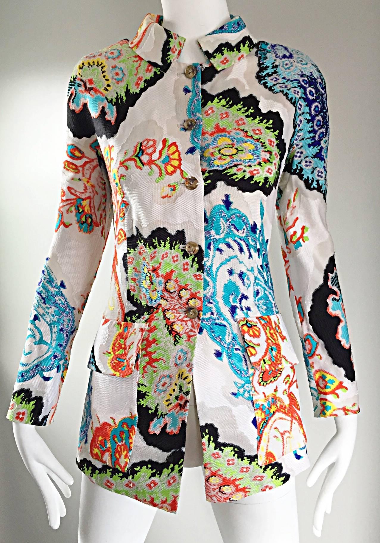 Christian Lacroix Vintage Embroidered Amazing Colorful 1990s 90s Jacket Blazer  4
