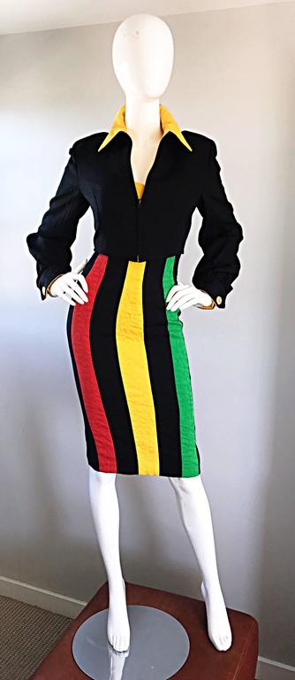 yellow red and black outfit