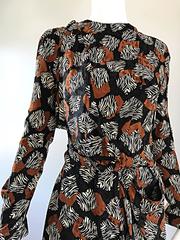 Chic Vintage Escada by Margaretha Ley 1990s Brown Black Zebra Print Silk Dress